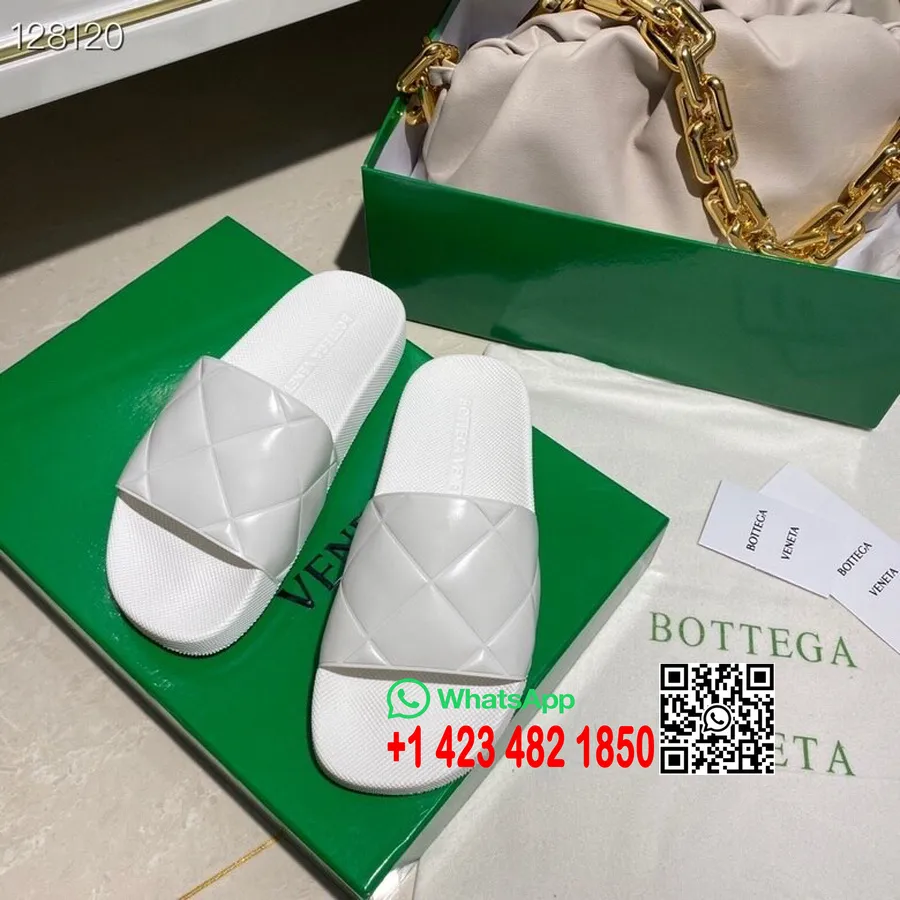 Bottega Veneta Intrecciato Gummirutschbanor Höst/vinter 2020 Kollektion, Vit