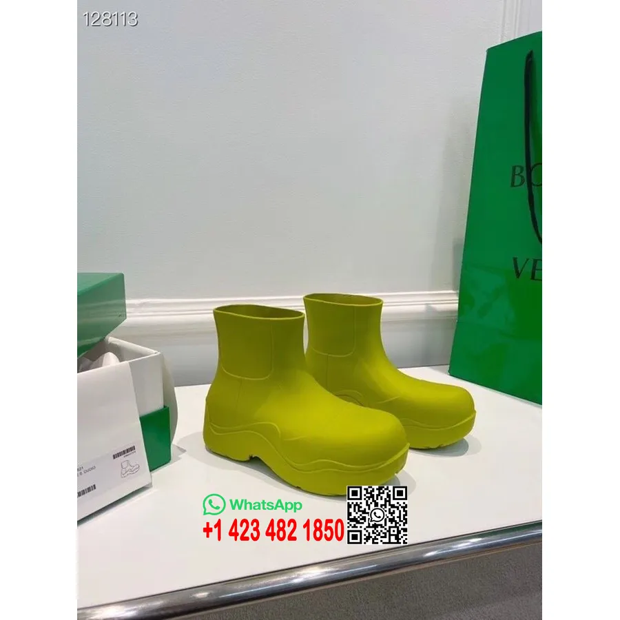 Bottega Veneta Pölar Pvc Ankelboots Höst/vinter 2020 Kollektion, Grön