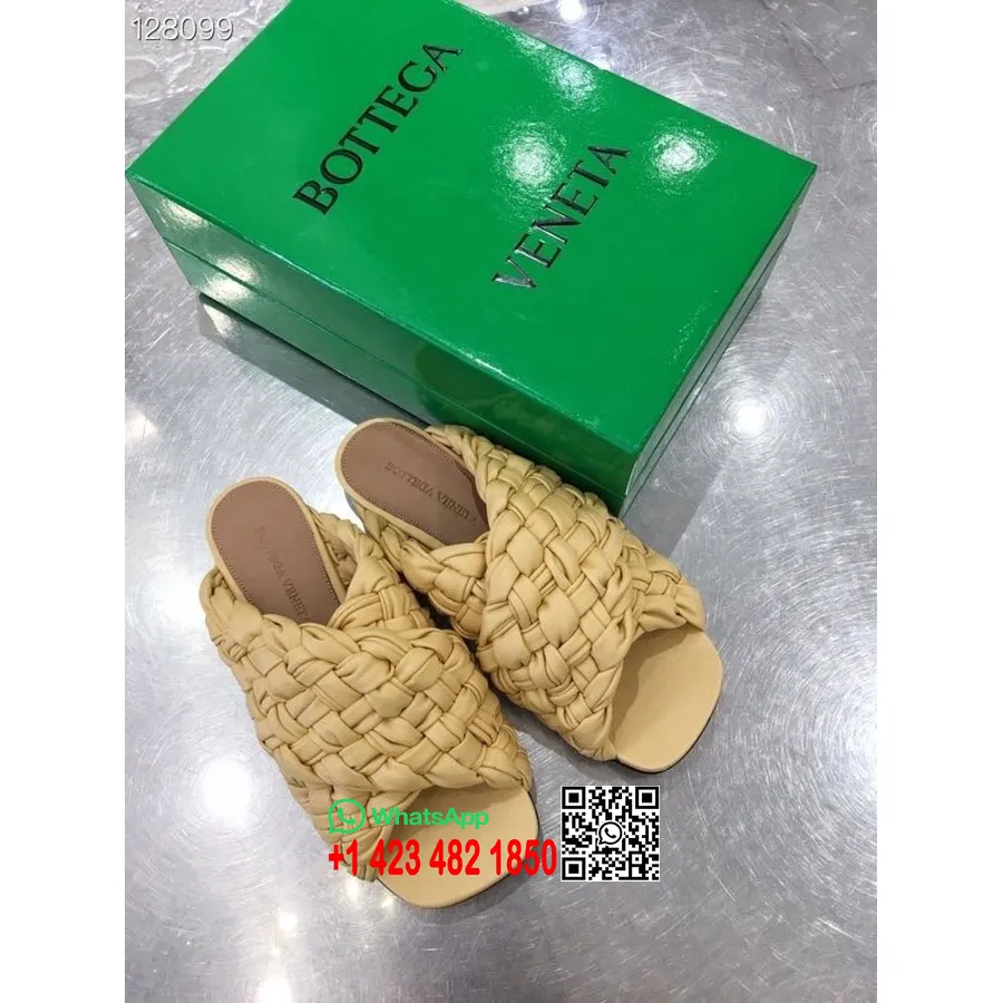 Bottega Veneta Board Flat Sandaler Kalveskinn Høst/vinter 2020 Kolleksjon, Gul