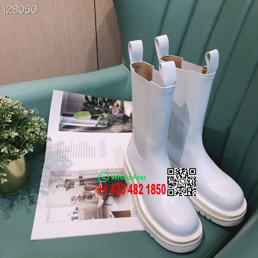 Bottega Veneta Botas Con Suela Dentada Piel De Becerro Colección Otoño/invierno 2020, Blanco