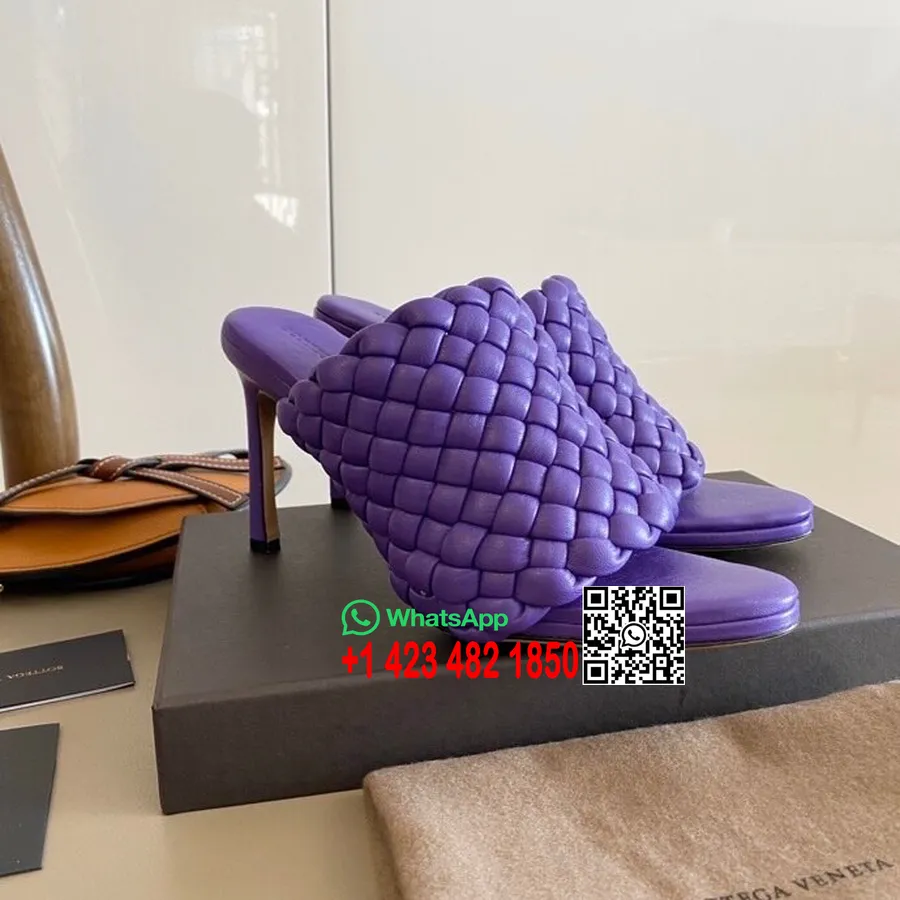 Bottega Veneta Curve Mules 9,5 Cm Podpätok Jahňacia Koža Kolekcia Jar/leto 2020, Fialová