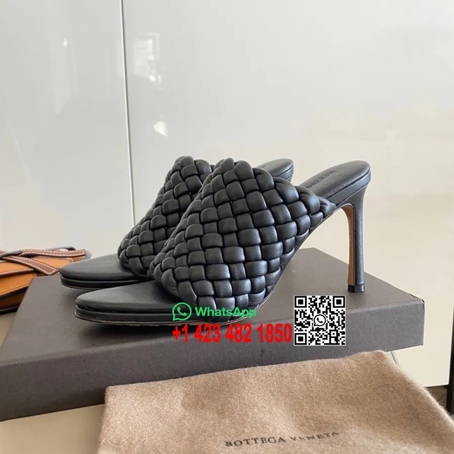 Bottega Veneta Curve Mules 9,5 Cm Podpätok Jahňacia Koža Kolekcia Jar/leto 2020, čierna