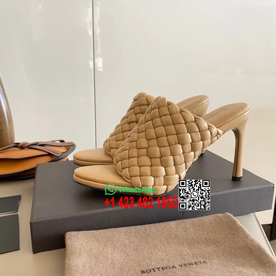 Bottega Veneta Curve Mules 9,5 Cm Podpätok Jahňacia Koža Kolekcia Jar/leto 2020, Béžová