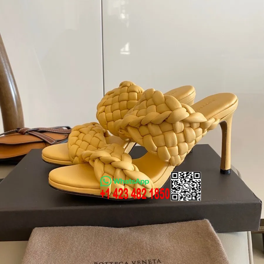 Bottega Veneta Curve Sandalen 9,5 Cm Absatz Lammleder Frühjahr/Sommer 2020 Kollektion, Safran