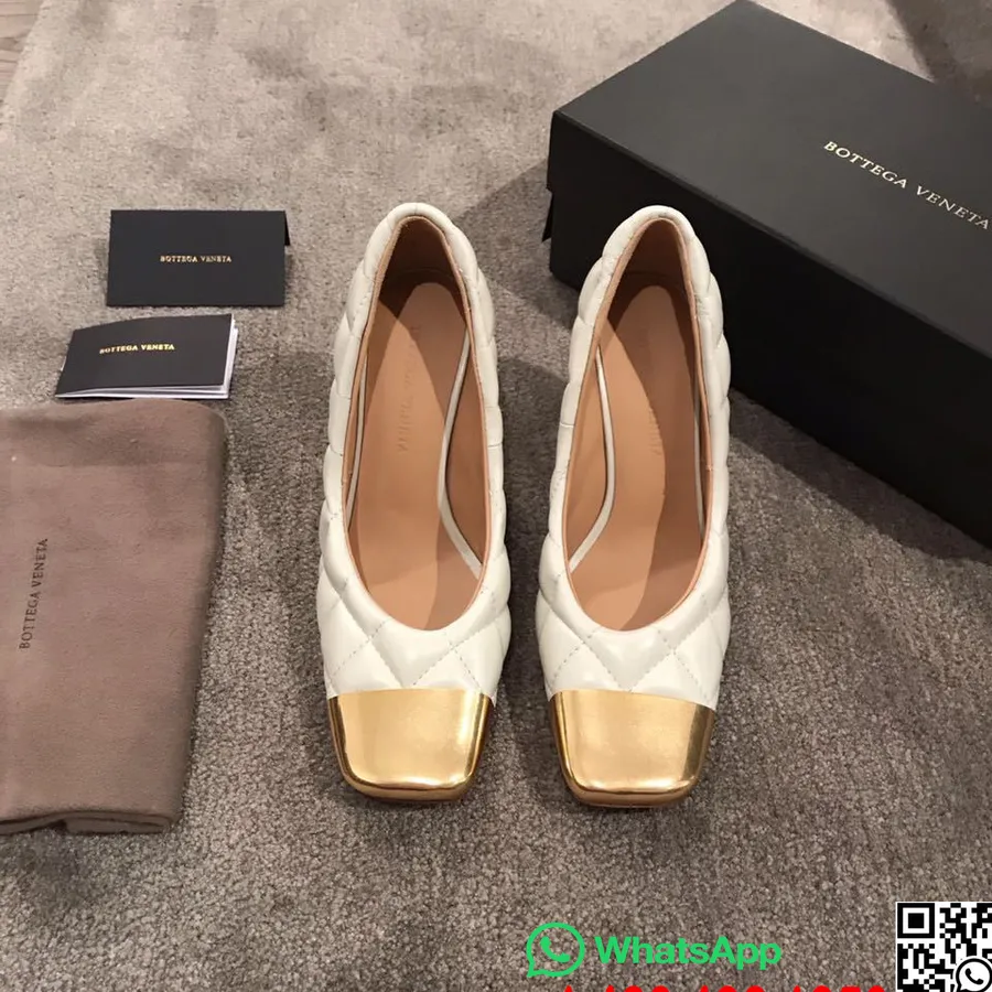 Bottega Veneta Quilted 90mm Toe Cap Heel Kulit Domba Koleksi Musim Semi/musim Panas 2020, Putih