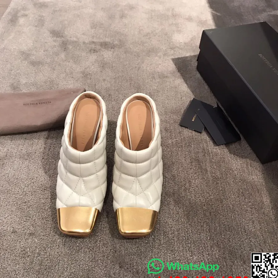 Bottega Veneta Matlasată 90 Mm Mules Piele De Miel Colecția Primăvară/vară 2020, Alb