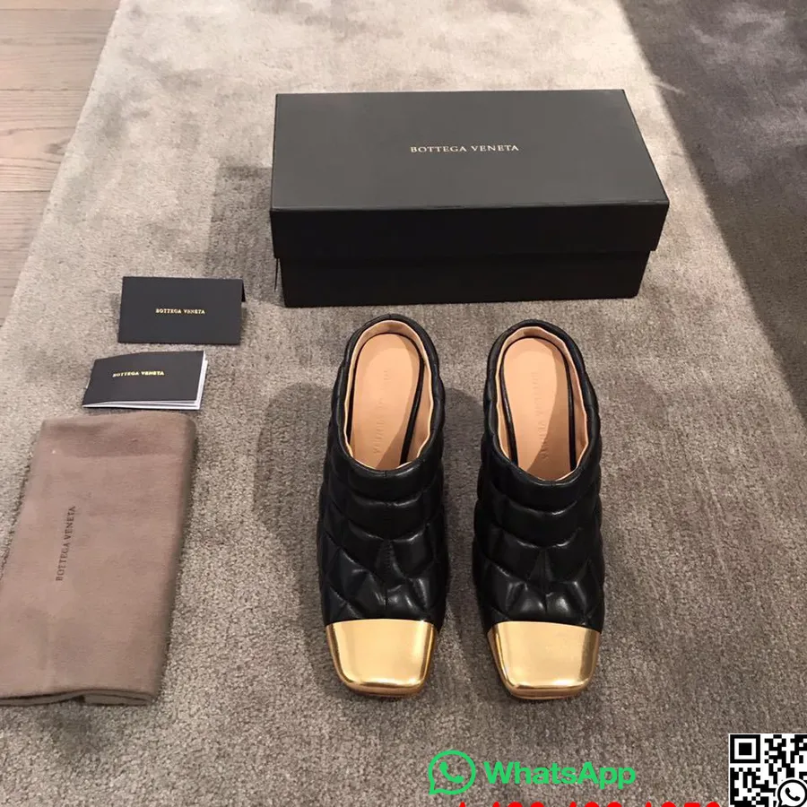 Bottega Veneta Matlasată 90 Mm Mules Piele De Miel Colecția Primăvară/vară 2020, Negru