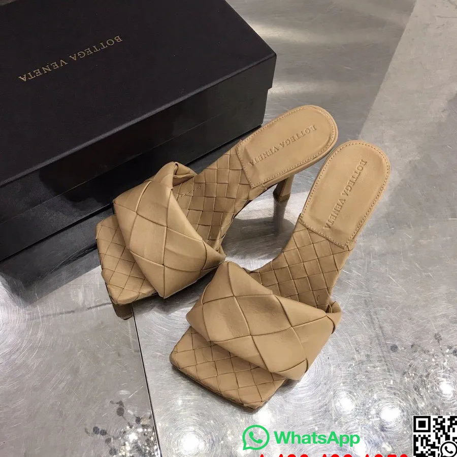 Bottega Veneta Lido Flat Square Toe Heels Lambskin Leather Spring/Summer 2020 Collection, Beige