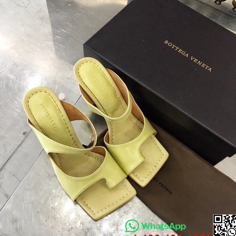 Bottega Veneta D'Orsay Square Toe Mules Lambskin Leather Fall/Winter 2019 Collection, Yellow