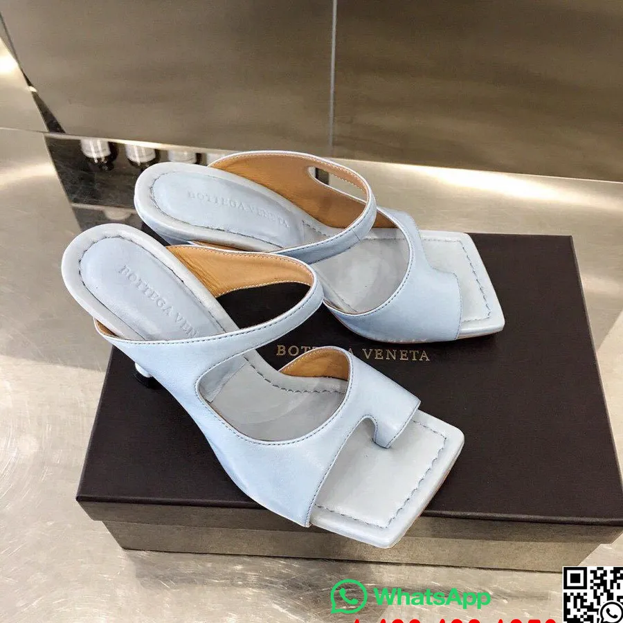 Bottega Veneta D'orsay Square Toe Mules Lammeskinn Høst/vinter 2019 Kolleksjon, Lyseblå