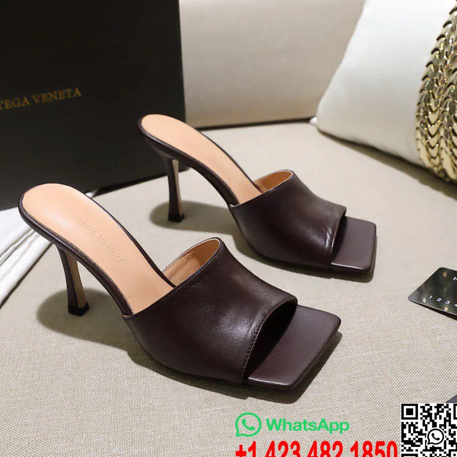 Bottega Veneta Stretch Square Mules Lammeskinn Høst/vinter 2019 Kolleksjon, Brun