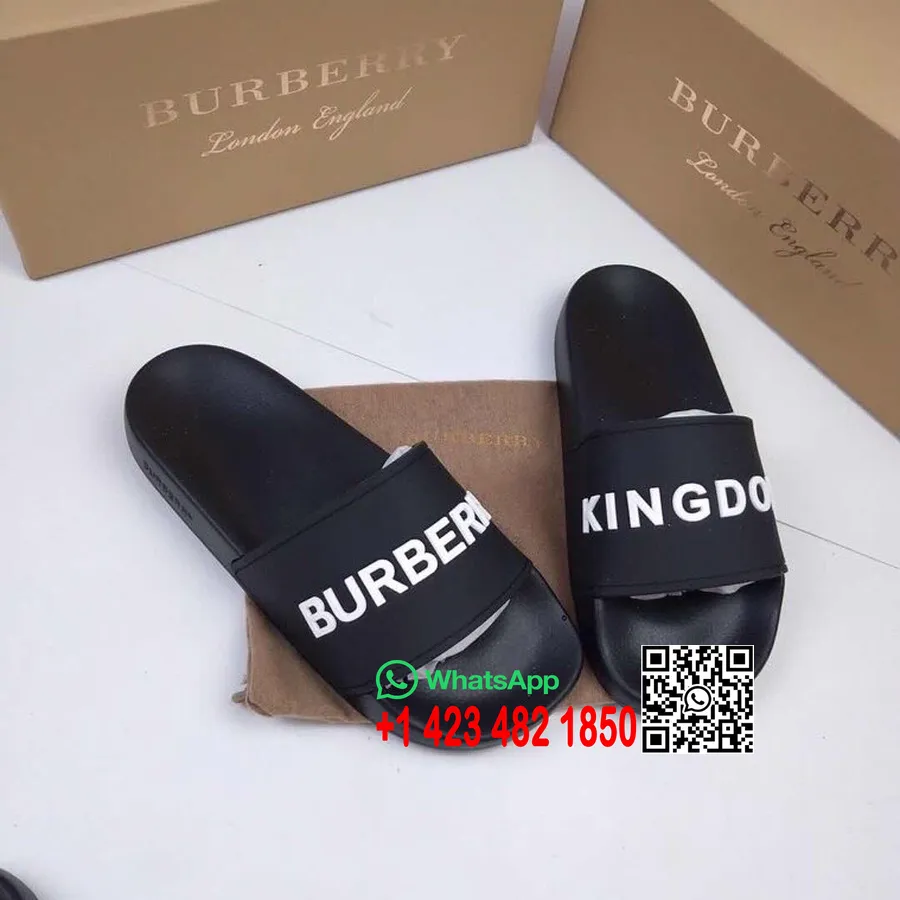 Burberry Kingdom Slides колекция пролет/лято 2020 черни