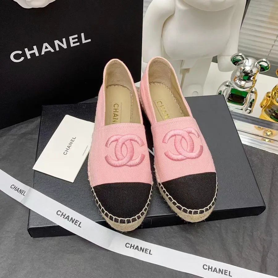 Espadrile Chanel Canvas/piele De Miel Colectia Toamna/iarna 2021, Roz