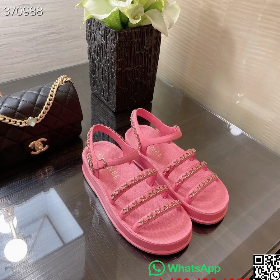 Chanel Riemchen-Dad-Sandalen Aus Lammleder, Frühjahr/sommer-kollektion 2021, Rosa