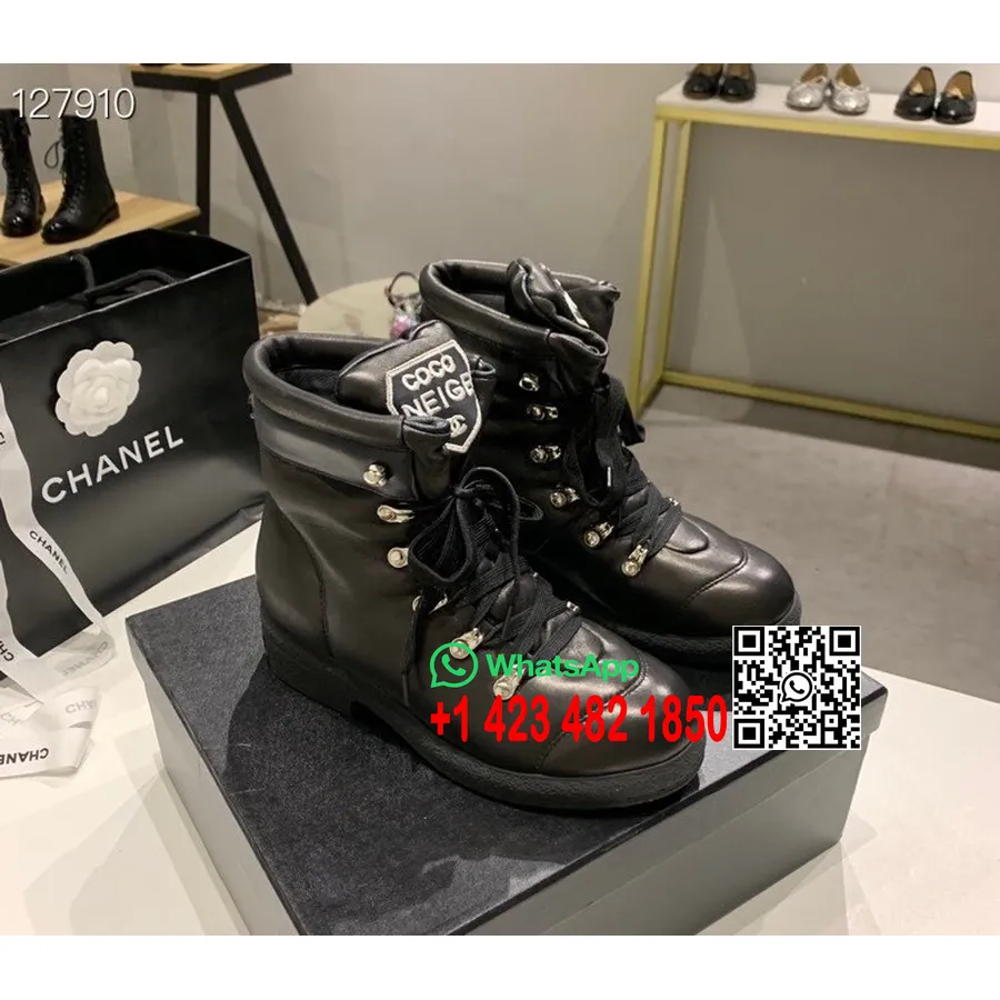 Chanel Coco Neige Stiefeletten Kalbsleder Herbst/Winter 2020 Kollektion, Schwarz