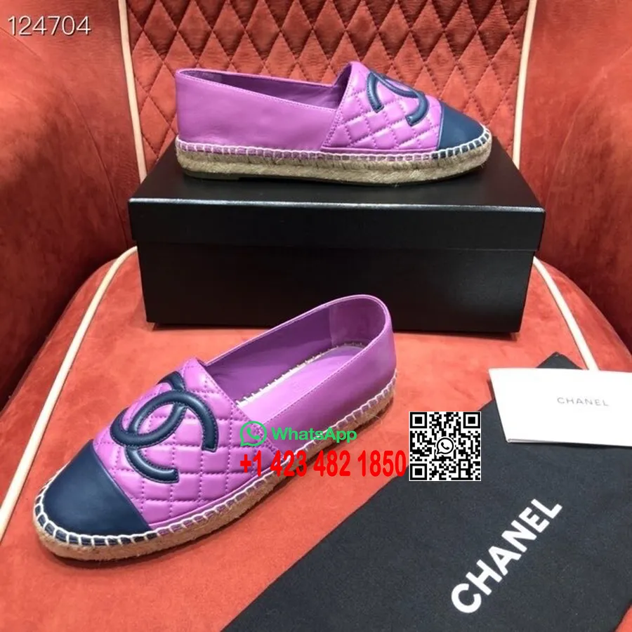 Chanel Tweed/Grosgrain Espadrilles Lammleder Herbst/Winter 2020 Kollektion, Beere/Schwarz