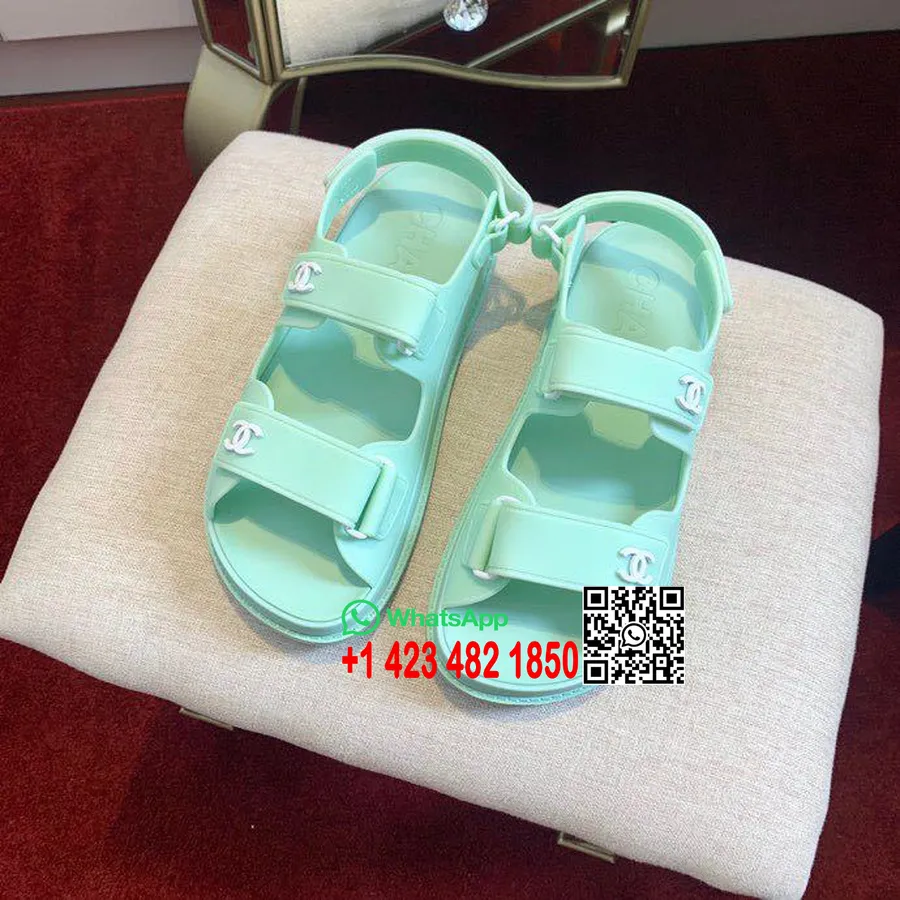 Chanel PVC Velcro Dad Sandals Spring/Summer 2020  Collection, Mint