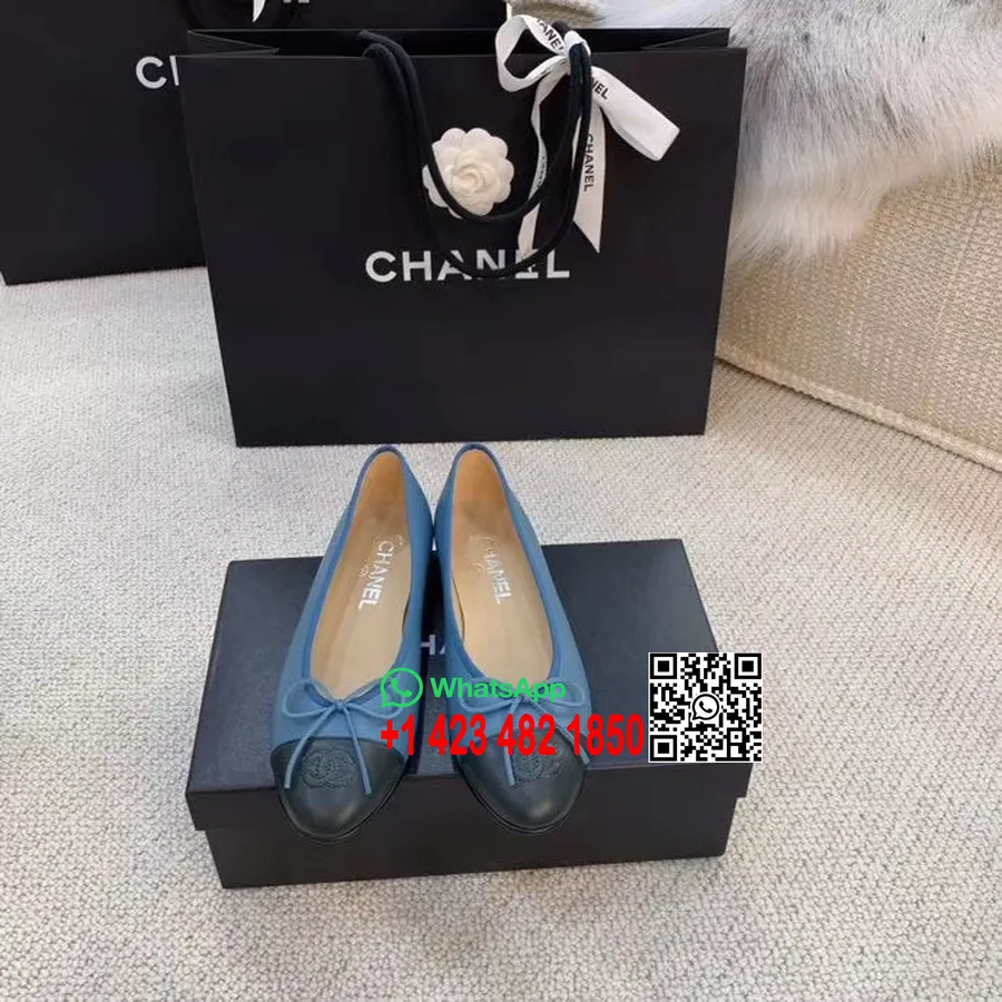 Chanel Ballerina Flats δέρμα μοσχαριού συλλογή άνοιξη/καλοκαίρι 2020, μπλε