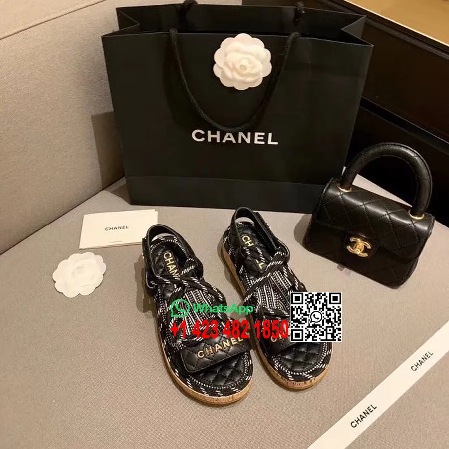 Chanel Velcro İpli Strappy Dana Deri Sandalet İlkbahar/yaz 2020 Koleksiyonu, Siyah