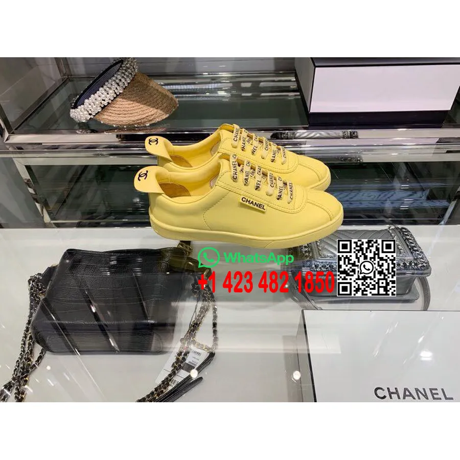 Chanel Coco Sneakers Kalbsleder Frühjahr/Sommer 2019 Act 2 Kollektion, Gelb