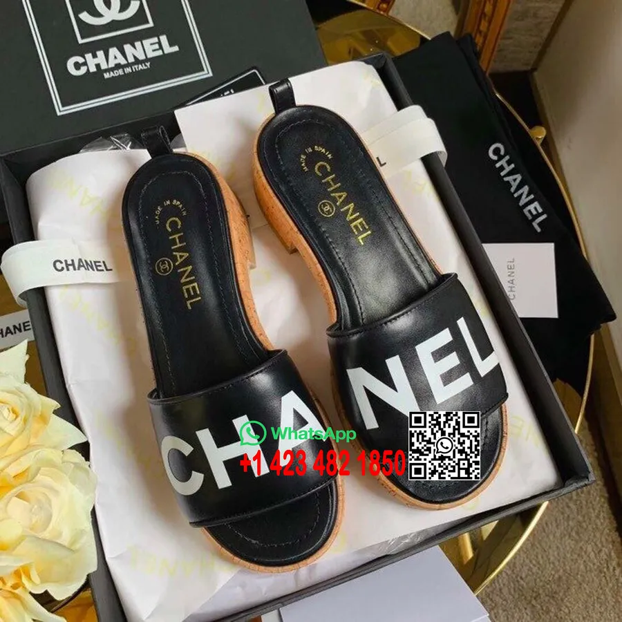 Chanel Mule Sandales G34876 Jērādas 2019. Gada Pavasara/vasaras Kolekcija, Melna