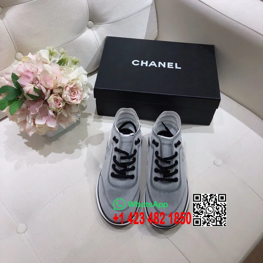 Chanel Casual Sneakers Van Mesh En Stof G34763 Lente/zomer 2019 Collectie, Zwart