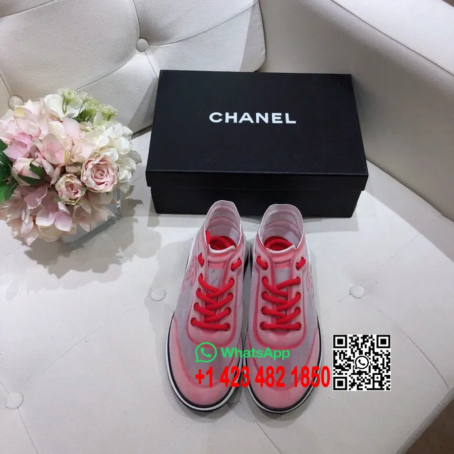 Chanel Mesh and Fabric Casual Sneakers G34763 Spring/Summer 2019 Collection, Red