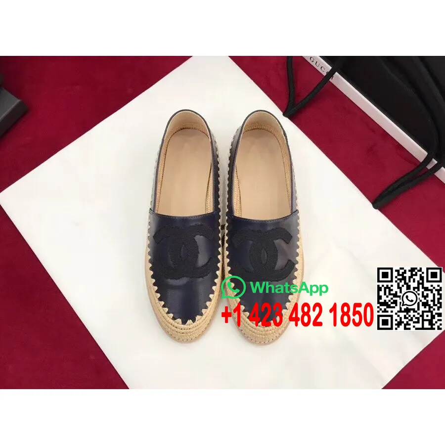 țesătură Chanel/grosgrain Espadrile Perforate Piele De Vițel Colecția Primăvară/vară Act 2 2018 Gri/negru