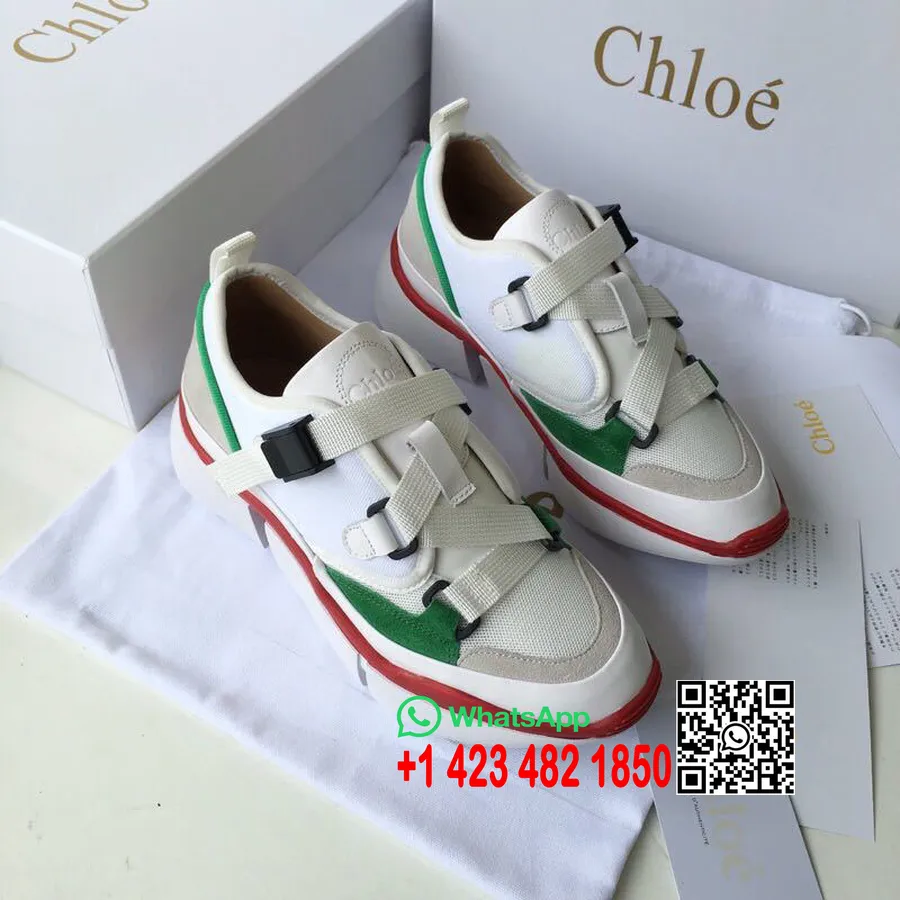 Chloe Sonnie Strap Runner Low Top Sneakers Calfskin Leather Fall/Winter 2018 Collection, White