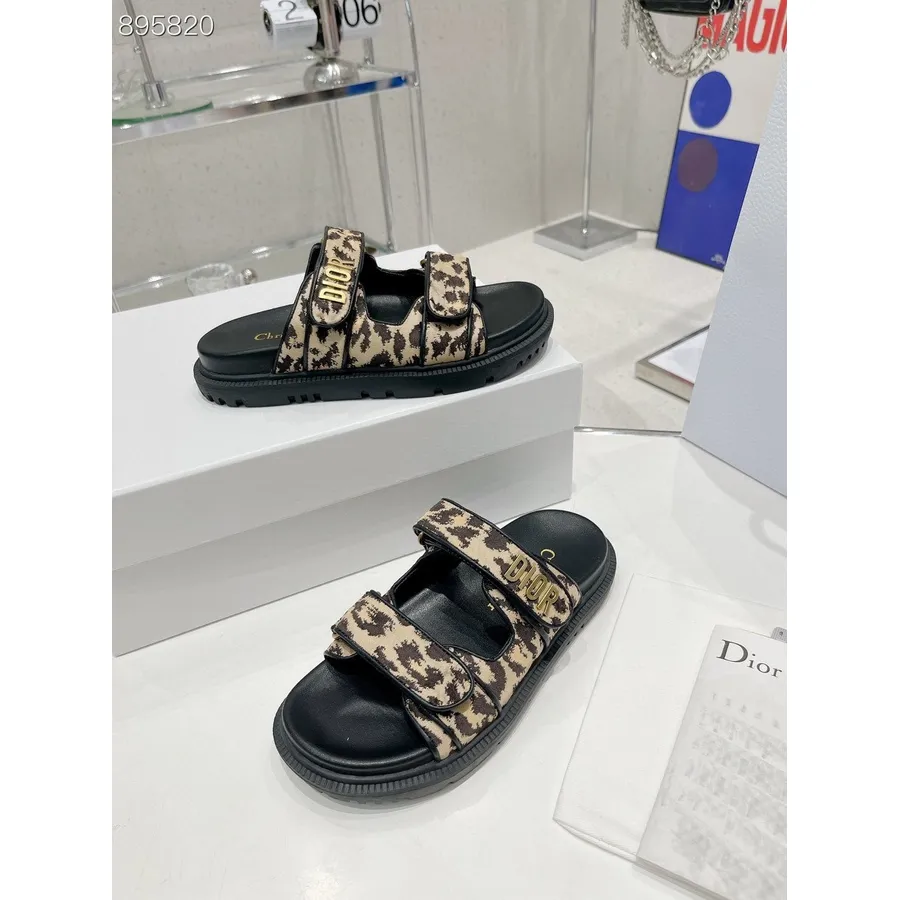 Christian Dior Dioract Mizza Tiskana Svila/janjeća Koža Kolekcija Proljeće/ljeto 2022., Leopard/crna