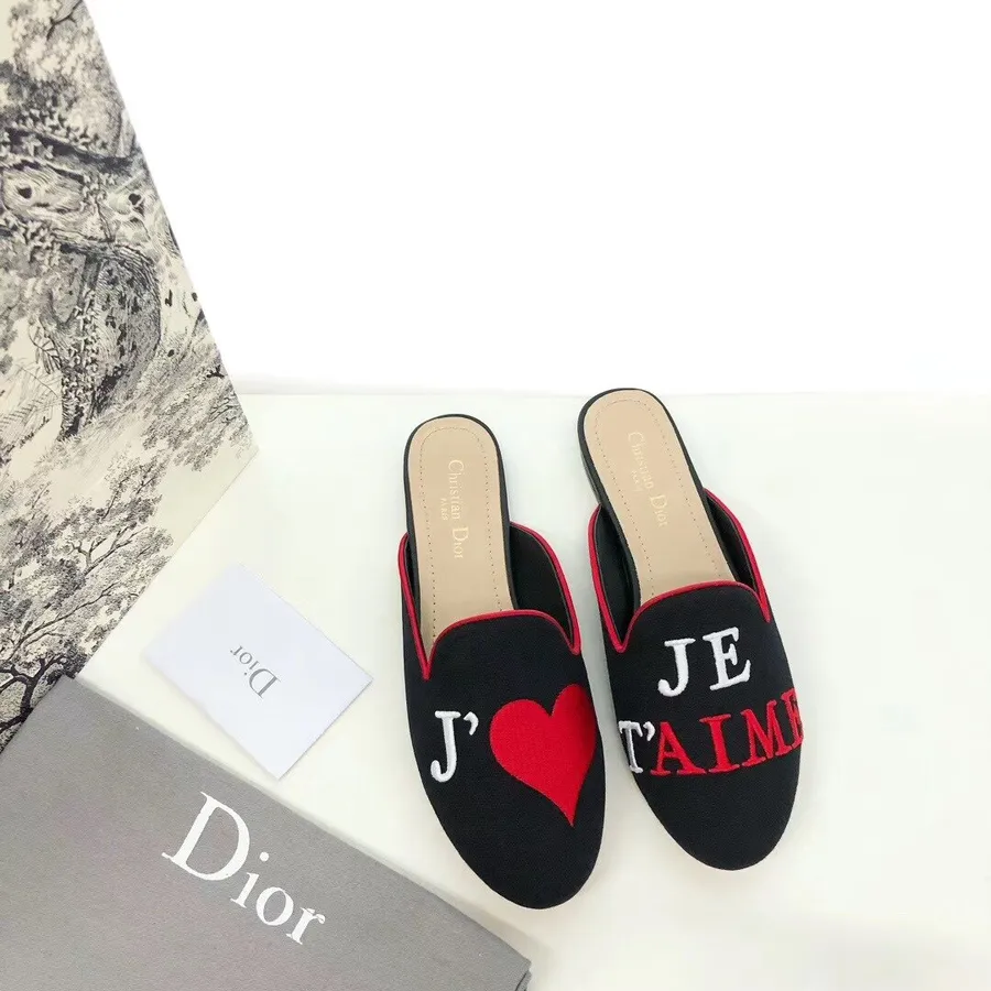 Christian Dior DiorAmour Mules Chinese Valentine Edition Spring/Summer 2019 Collection, Black