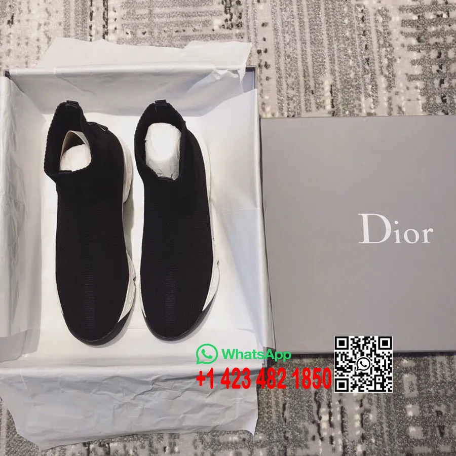 Christian Dior Fusion Technische Canvas Hoge Sneaker Lente/zomercollectie 2019, Zwart