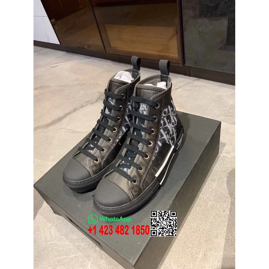 Christian Dior X Kaws B23 Converse Hi-top Sneakers Kalfsleer Collectie Lente/zomer 2019, Transparant Zwart