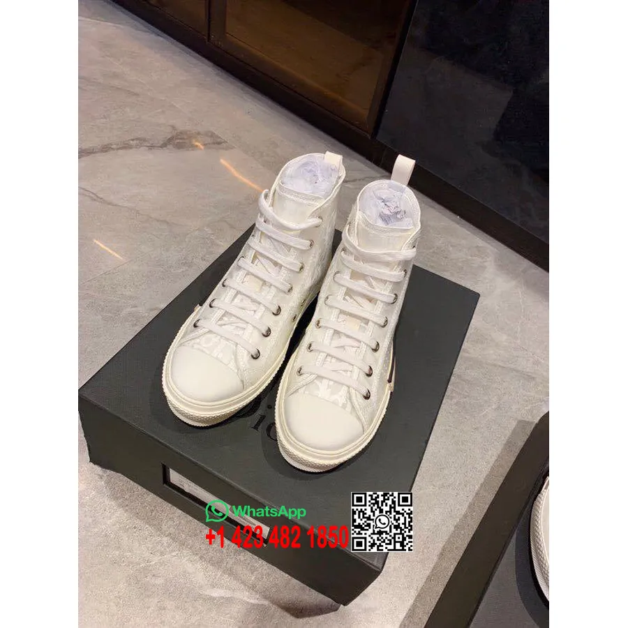 Christian Dior X Kaws B23 Converse Hi-top Sneakers Kalfsleer Collectie Lente/zomer 2019, Transparant Wit