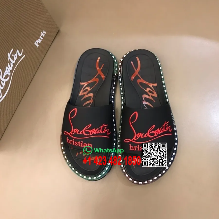 Christian Louboutin Çivili Spike Erkek Sandalet İlkbahar/yaz 2022 Koleksiyonu, Siyah