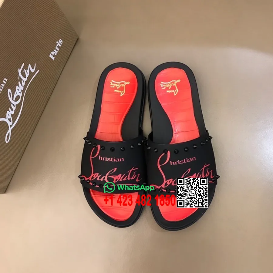 Sandal Pria Spike Bertabur Christian Louboutin Koleksi Musim Semi/musim Panas 2022, Hitam