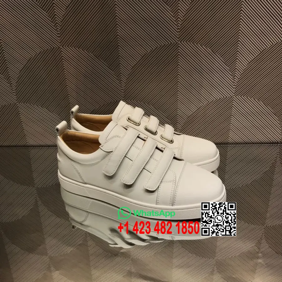 Christian Louboutin Kiddo Low-top Herr Sneakers Kalvskinn Läder Höst/vinter 2021 Kollektion, Vit