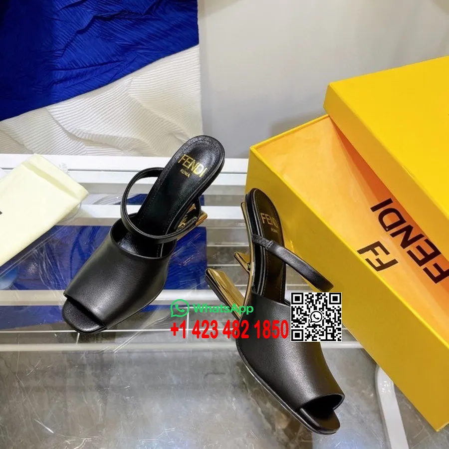 Fendi First Pumps 8 ס"מ עור כבש/עור עגל קולקציית סתיו/חורף 2021, שחור שחור