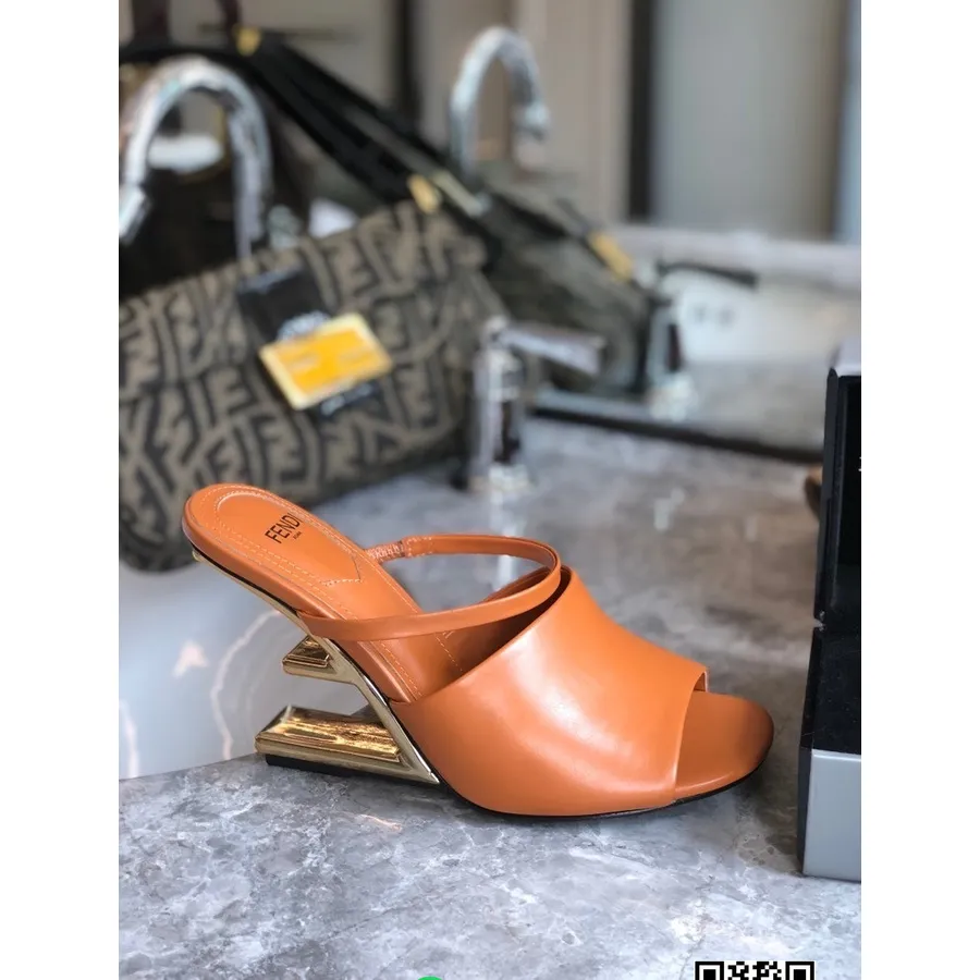 Fendi First Pumps 8cm Piele De Miel/piele De Vițel Colecția Toamnă/iarna 2021, Maro