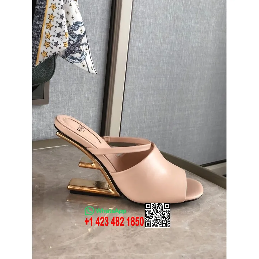 Fendi First Pumps Koleksi Kulit Domba/kulit Anak Sapi 8cm Musim Gugur/dingin 2021, Merah Muda