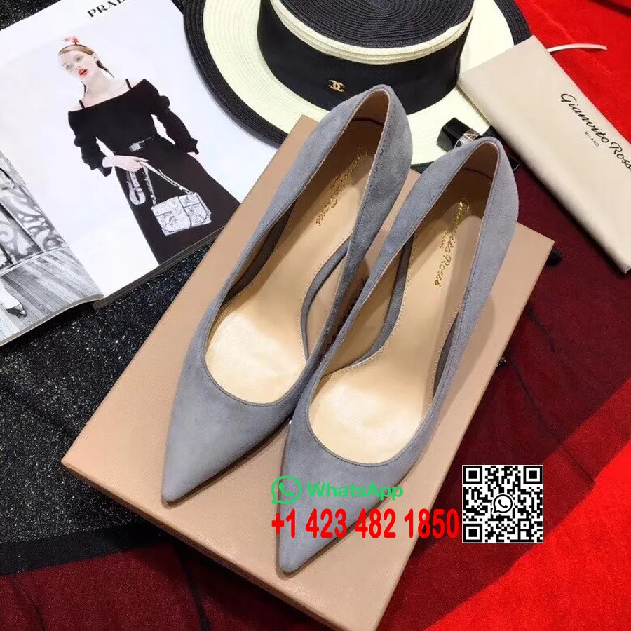 Gianvito Rossi Escarpins Iconiques 105mm En Cuir De Veau Suédé Collection Printemps/été 2018, Gris Fumo