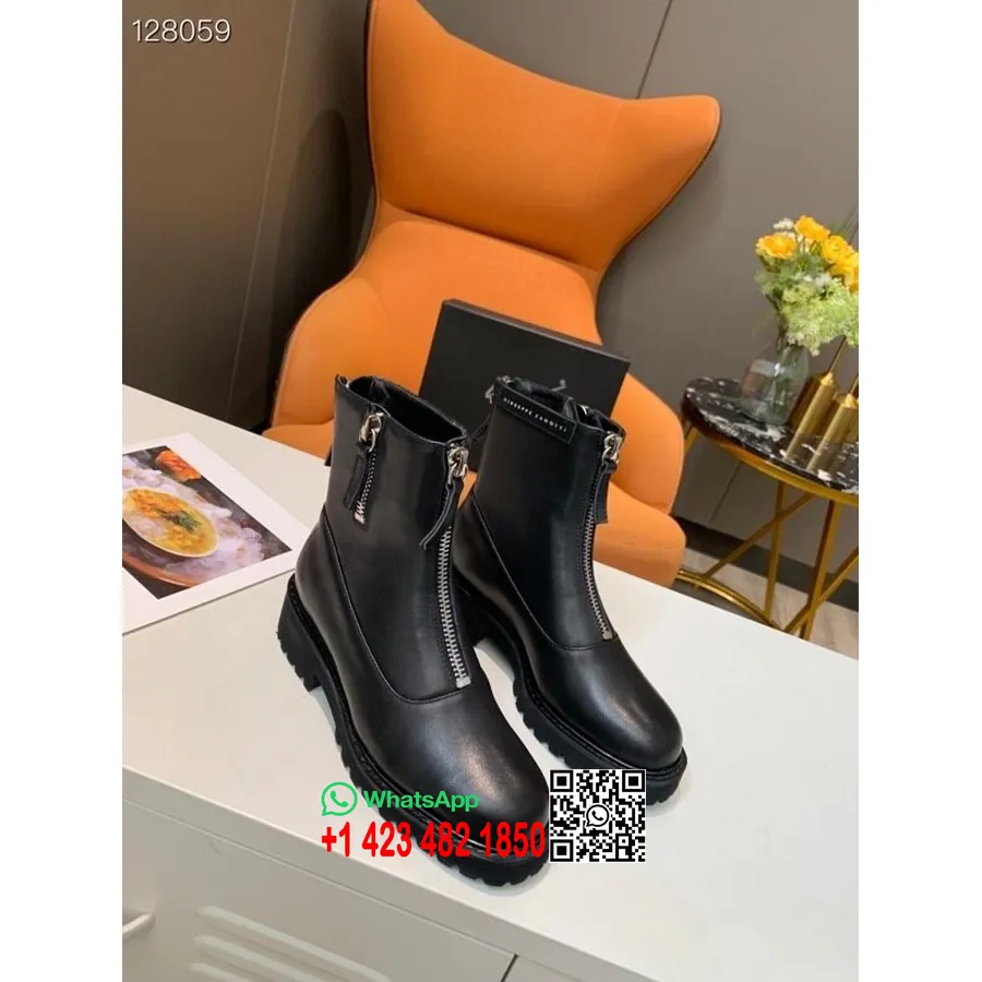 Giuseppe Zanotti Stiefeletten Mit Reißverschluss, Kalbsleder, Herbst-/Winterkollektion 2020, Schwarz