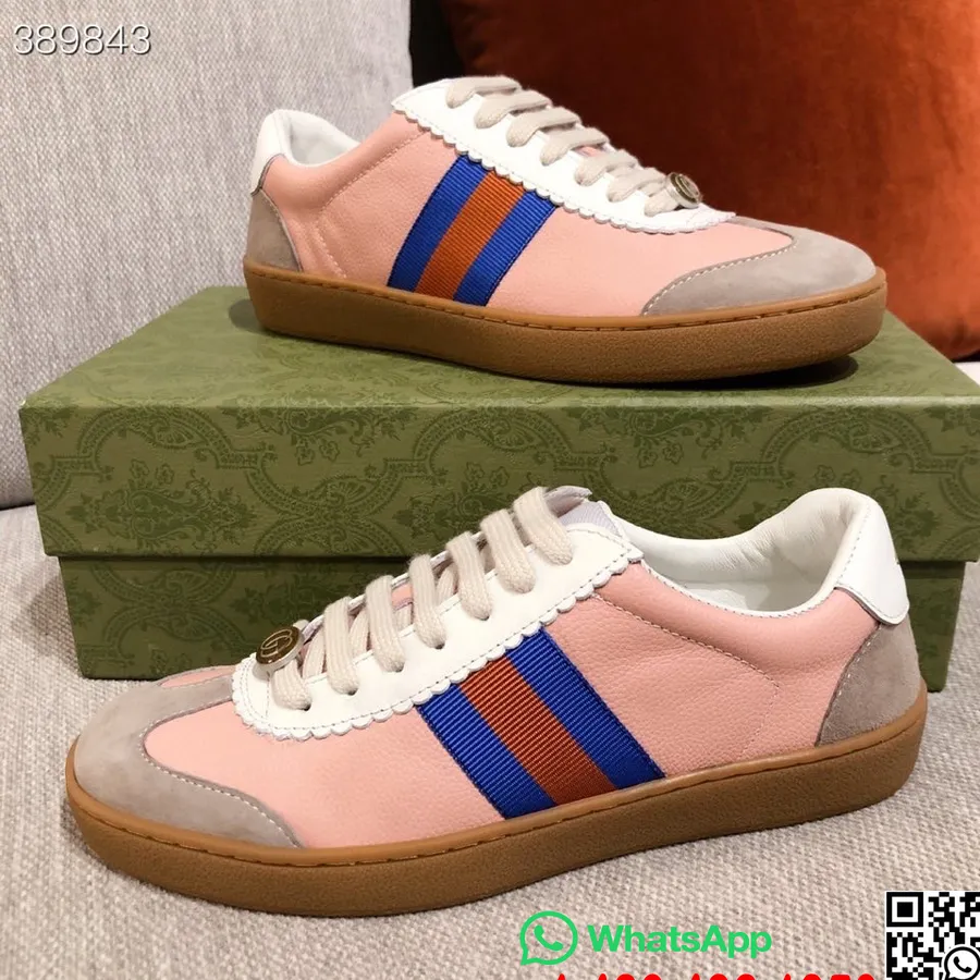 Adidasi Gucci G74 Piele De Vitel Colectia Toamna/iarna 2021, Alb/roz Deschis