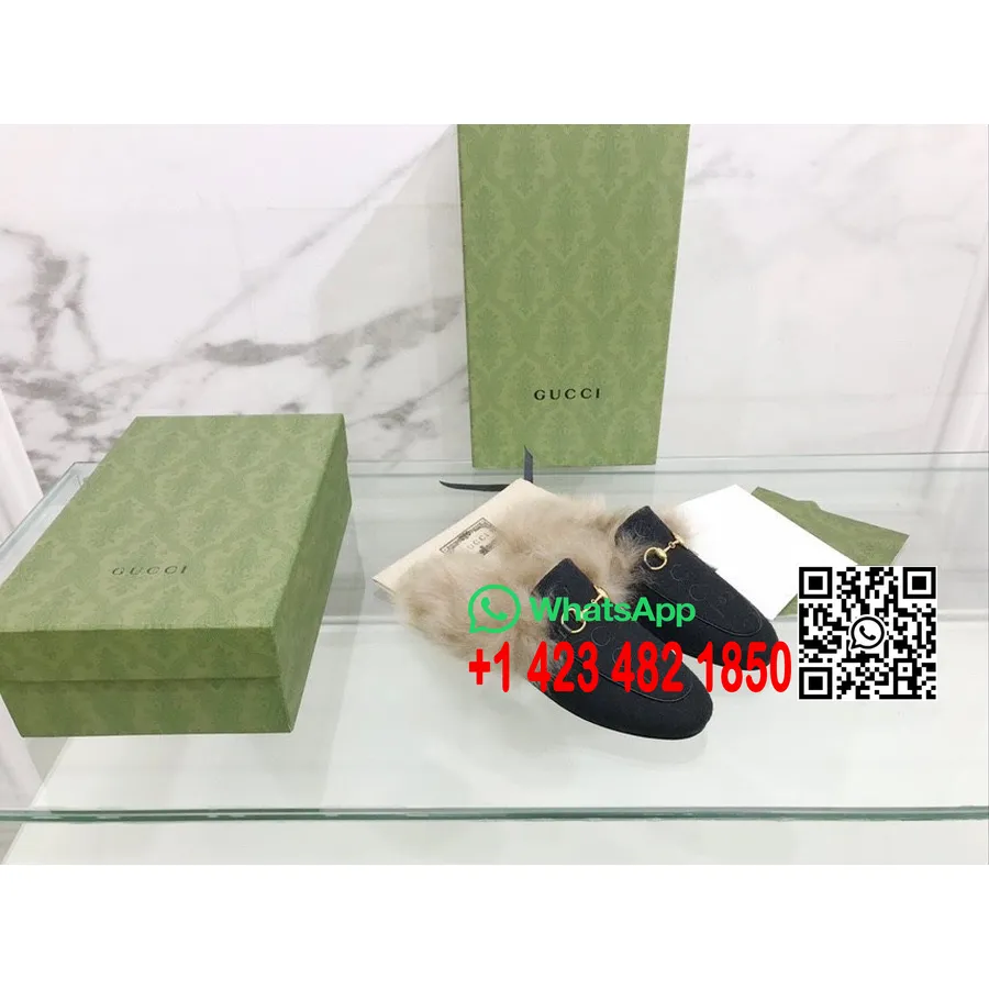 Gucci 100 Prinstown Pantoffels 678192 Kalfsleer Herfst/wintercollectie 2021, Zwart