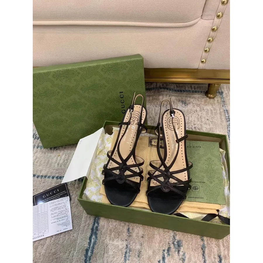 Gucci Rihmaga Slingback Pumbad Vasikanahast Nahast Sügis/talv 2021 Kollektsioon, Must