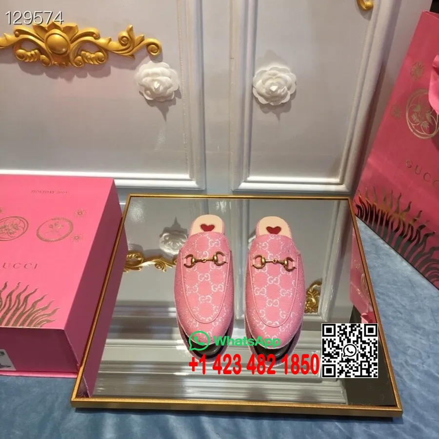 Gucci Princetown Mules Lame/kalvskinn Läder Höst/vinter 2020 Kollektion, Rosa