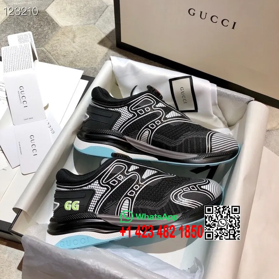 Gucci Ultrapace R плетени мъжки кецове колекция есен/зима 2020, сиво/черно