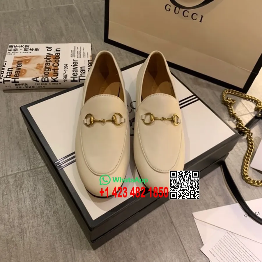 Mocasini Gucci Brixton Piele De Vitel Colectia Primavara/vara 2020, Alb