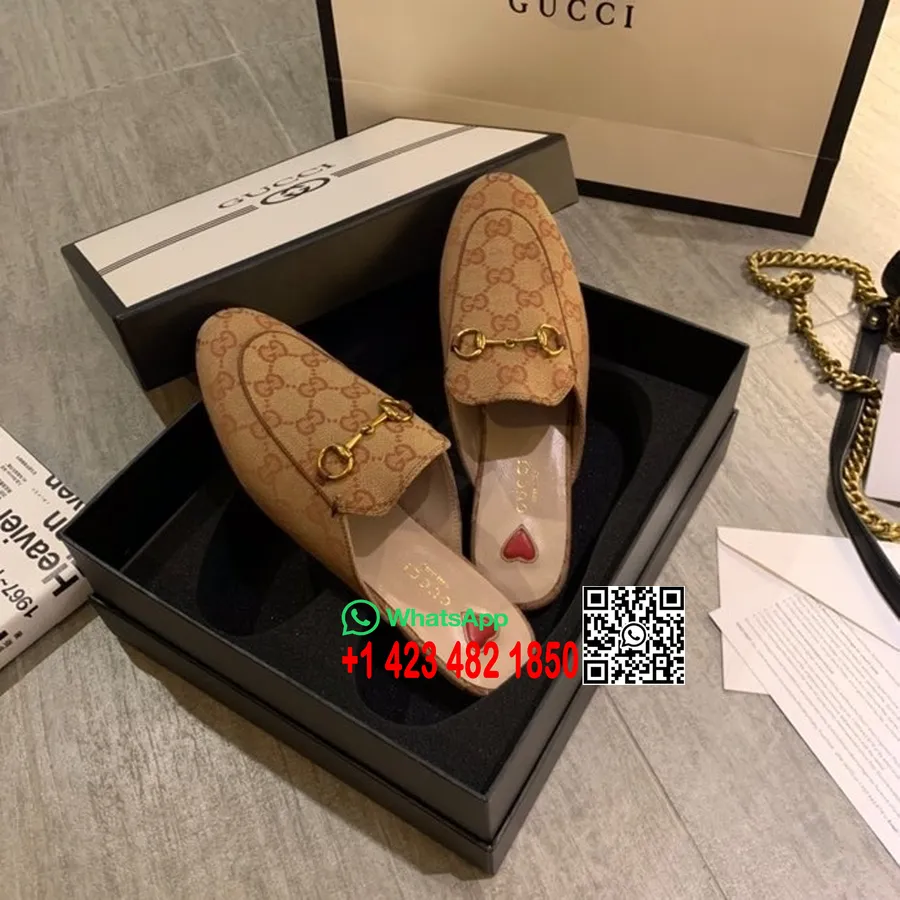 Gucci Princetown Mules Kolekcia Jar/leto 2020 Z Teľacej Kože, Béžová