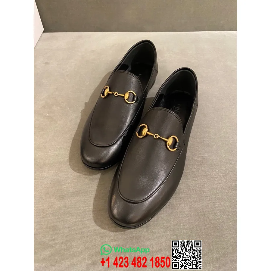 Mocasini Gucci Jordaan Horsebit Piele De Vitel Colectia Primavara/vara 2020, Negru